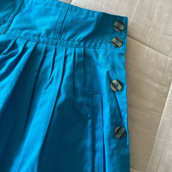 Vintage Deadstock 80s/90s Pleated Button-Front Turquoise Shorts S - Picture 4 of 14